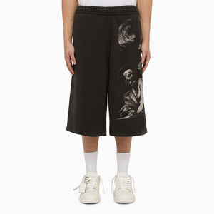 OFF-WHITE Graphic Black Bermuda Shorts for Men