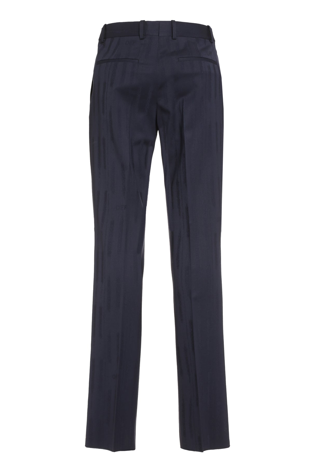 OFF-WHITE Slim Fit Tailored Trousers - Blue