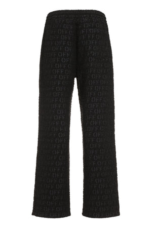 OFF-WHITE Men's Knit Bouclé Trousers for FW23 in Black