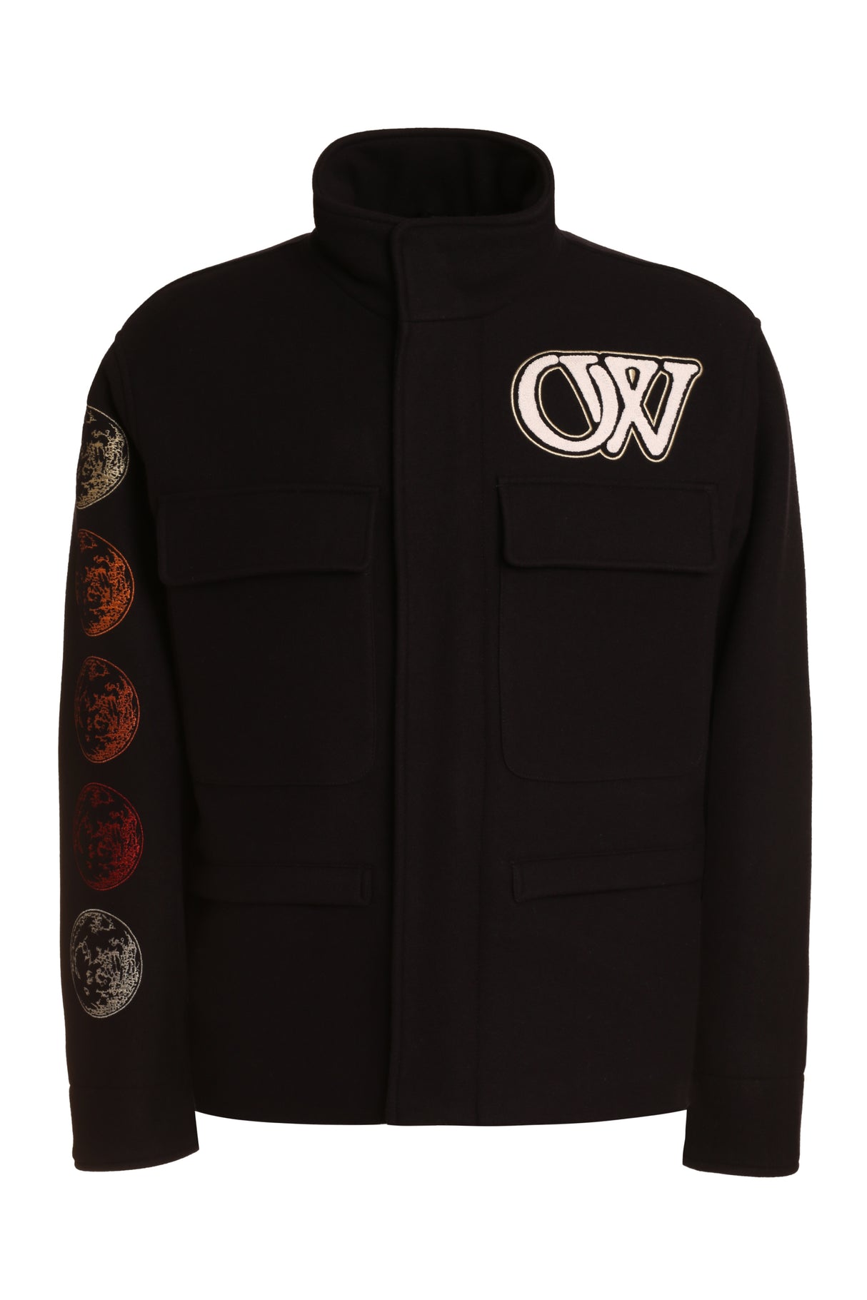 OFF-WHITE Blue Varsity Virgin Wool Jacket for Men