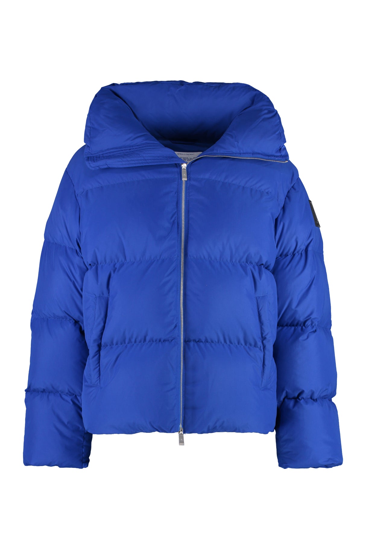 OFF-WHITE Blue Men's FW23 Hooded Full-Zip Down Jacket