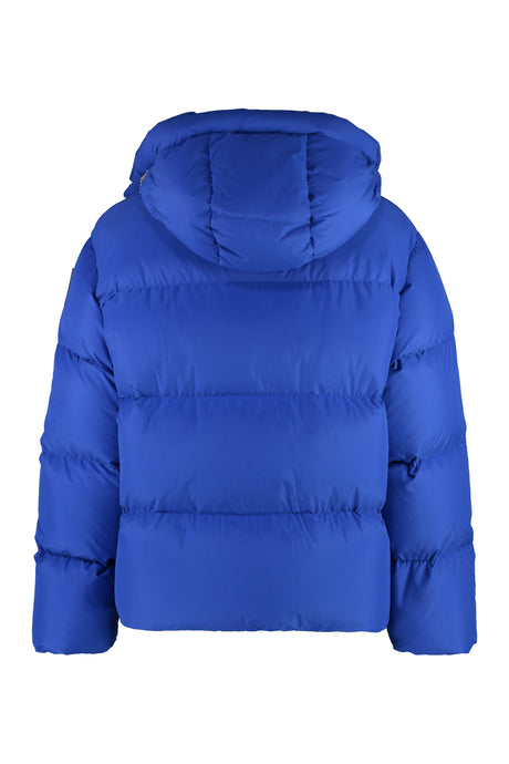 OFF-WHITE Blue Men's FW23 Hooded Full-Zip Down Jacket