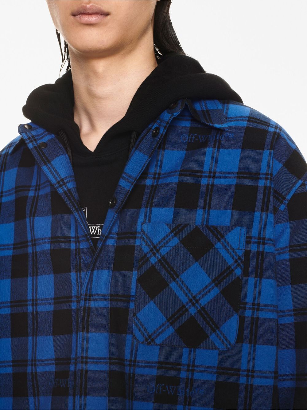 OFF-WHITE Blue Check Overshirt for Men - FW23 Collection