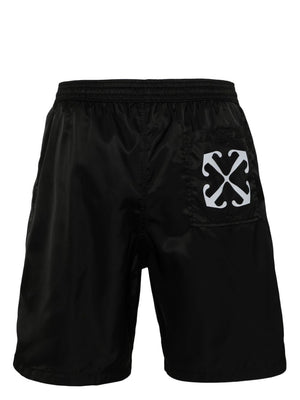 OFF-WHITE Nylon Swim Shorts for Men - Black