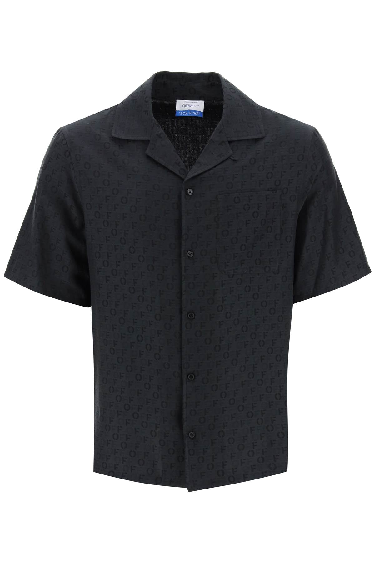 OFF-WHITE Holiday Bowling Shirt with Tonal Jacquard Pattern for Men