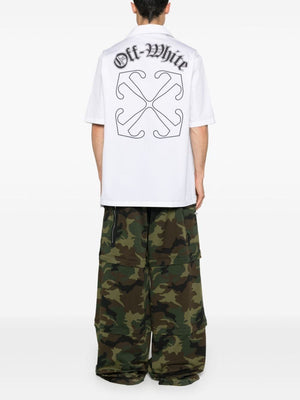 OFF-WHITE Gothic Contrast Poplin Bowling Shirt