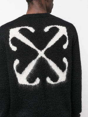 OFF-WHITE Men's Black Wool Sweater for FW23 Season