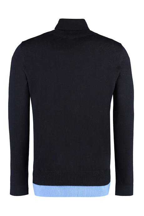 OFF-WHITE Classic Blue Wool Turtleneck Sweater for Men