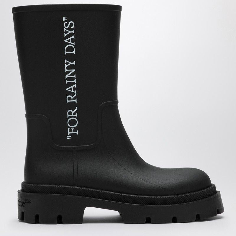 OFF-WHITE Men's Rubber Rain Boots for Challenging Weather