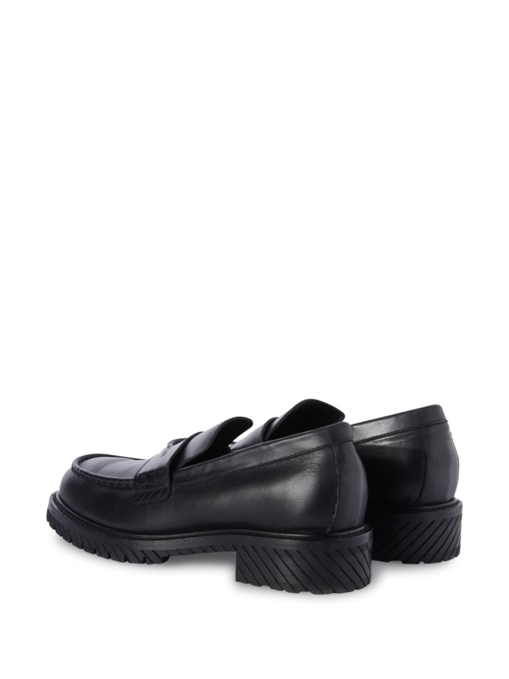 OFF-WHITE Black Military Leather Loafers for Men