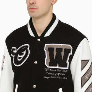 OFF-WHITE Classic Leather Varsity Jacket - Men’s Outerwear