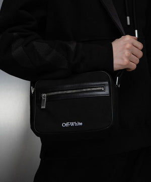 OFF-WHITE Black Canvas Handbag - SS24 Fashion for Men