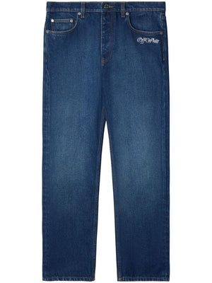 OFF-WHITE Straight Leg Signature Patch Jeans