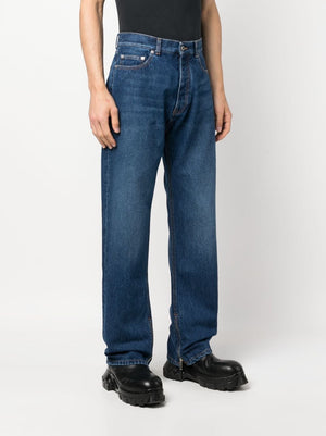 OFF-WHITE High-Waisted Straight-Leg Denim Jeans