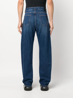 OFF-WHITE Men's 5-Pocket Straight-Leg Jeans with Side Zipper