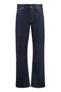 OFF-WHITE Men's Denim Straight-Leg Trousers with Metal Buttons and Rivets