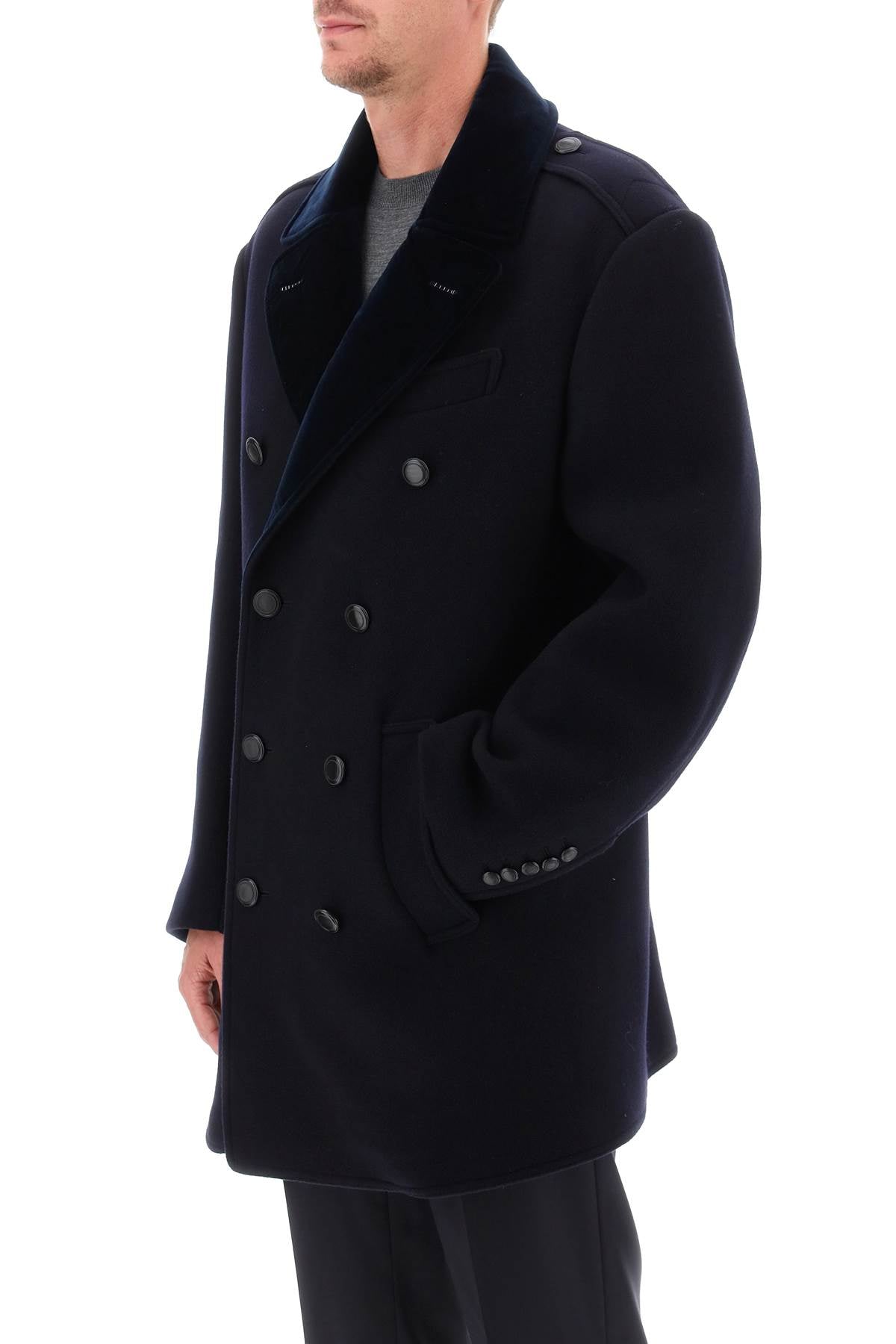 TOM FORD Double-Breasted Wool Peacoat for Men - FW23 Collection