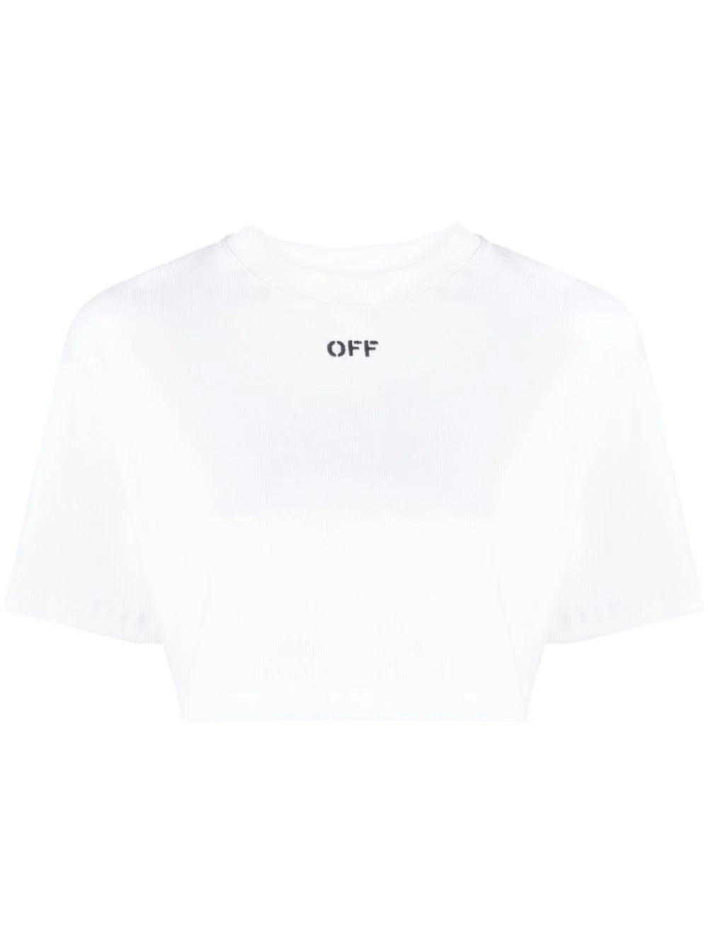 OFF-WHITE Women's Mini Cropped T-Shirt with Logo