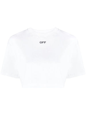 OFF-WHITE Women's Mini Cropped T-Shirt with Logo