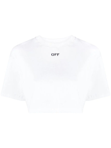 OFF-WHITE Women's Mini Cropped T-Shirt with Logo