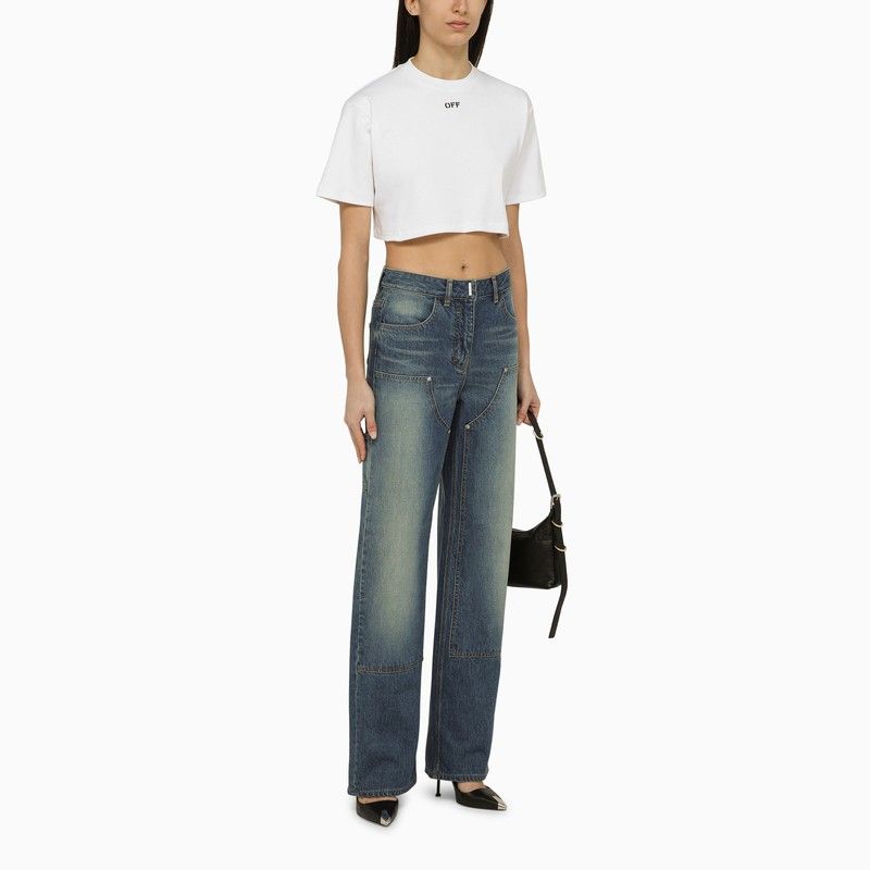 OFF-WHITE Women's Mini Cropped T-Shirt with Logo