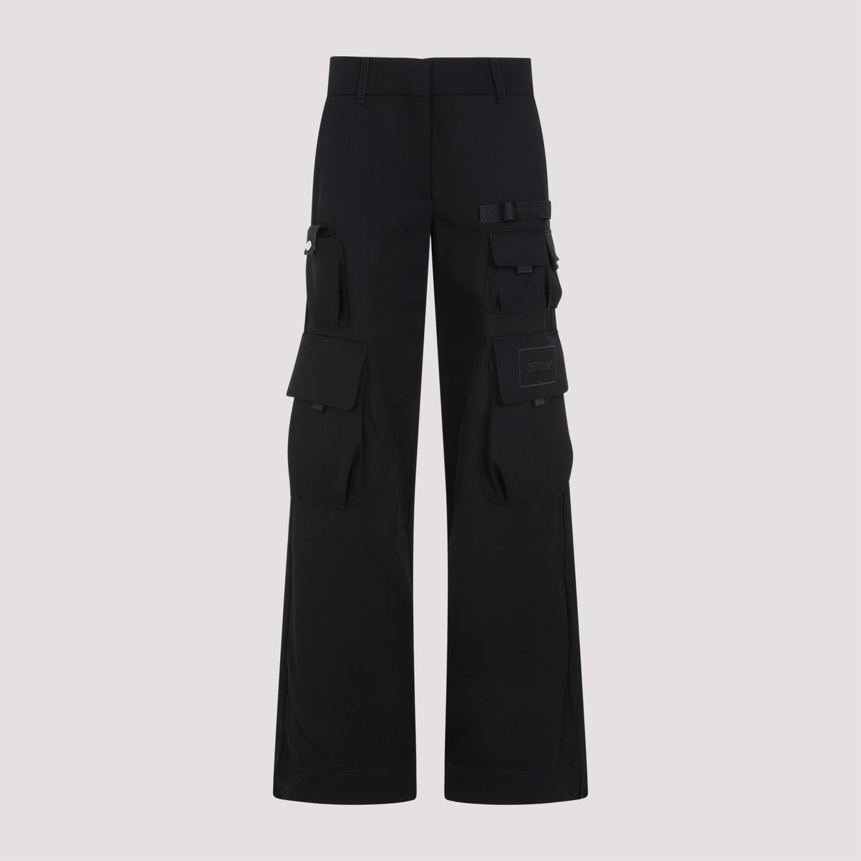 OFF-WHITE Women's Black Wool Cargo Pants for SS24