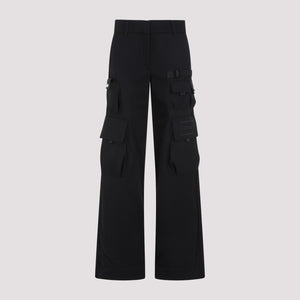 OFF-WHITE Women's Black Wool Cargo Pants for SS24