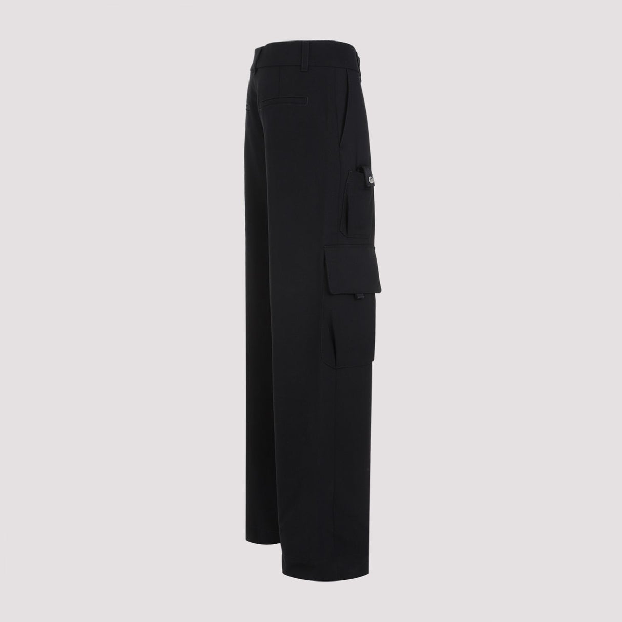 OFF-WHITE Women's Black Wool Cargo Pants for SS24