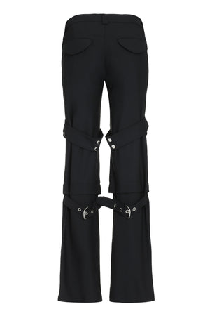 OFF-WHITE Black Wool Blend Cargo Trousers for Women - FW23