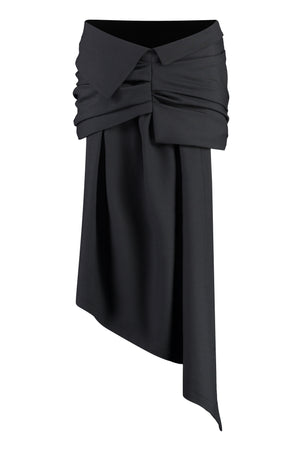 OFF-WHITE Asymmetric Black Wool Skirt for Women