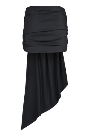 OFF-WHITE Asymmetric Black Wool Skirt for Women