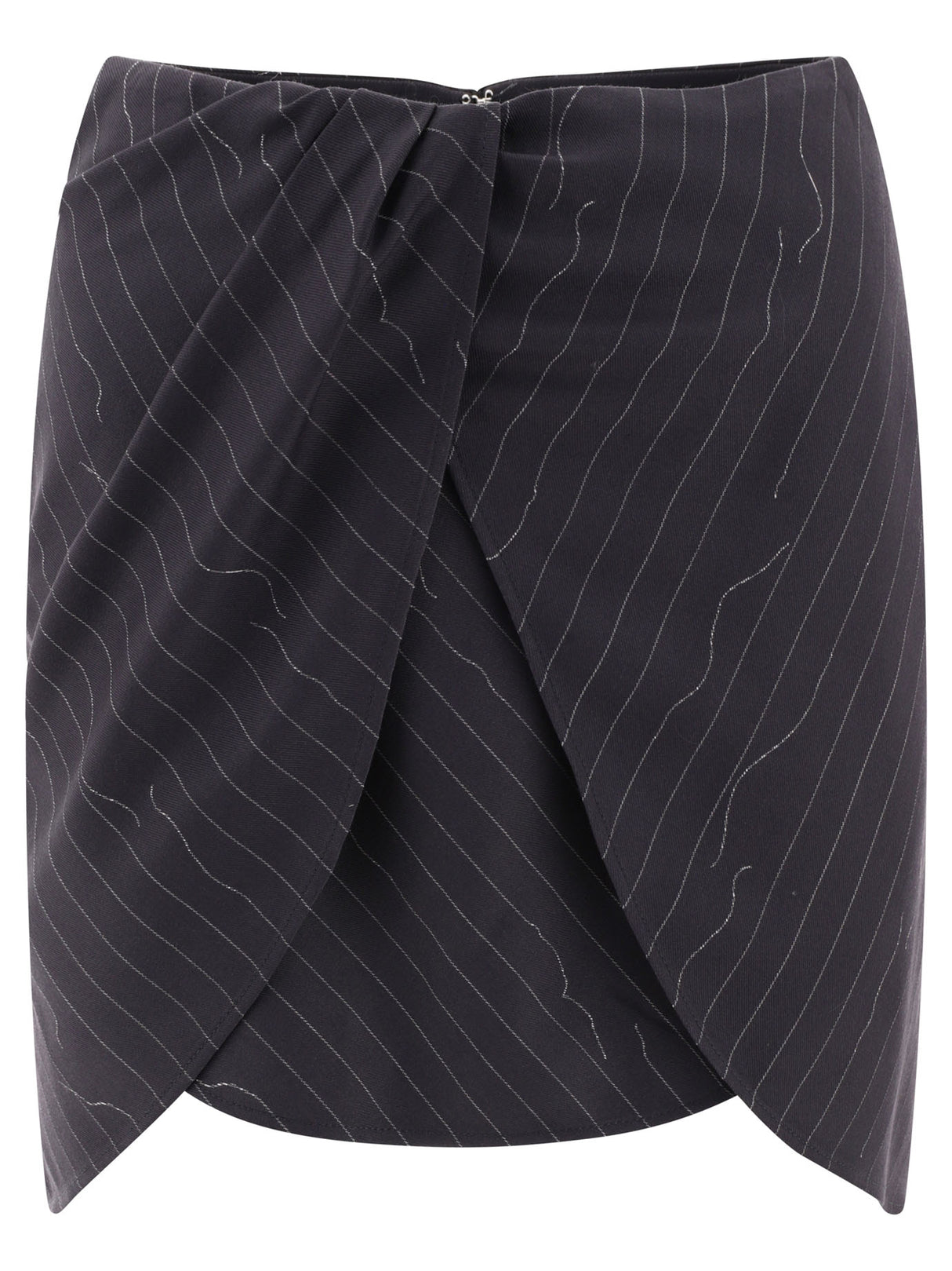 OFF-WHITE Gray Pinstripe Women's Skirt for SS24