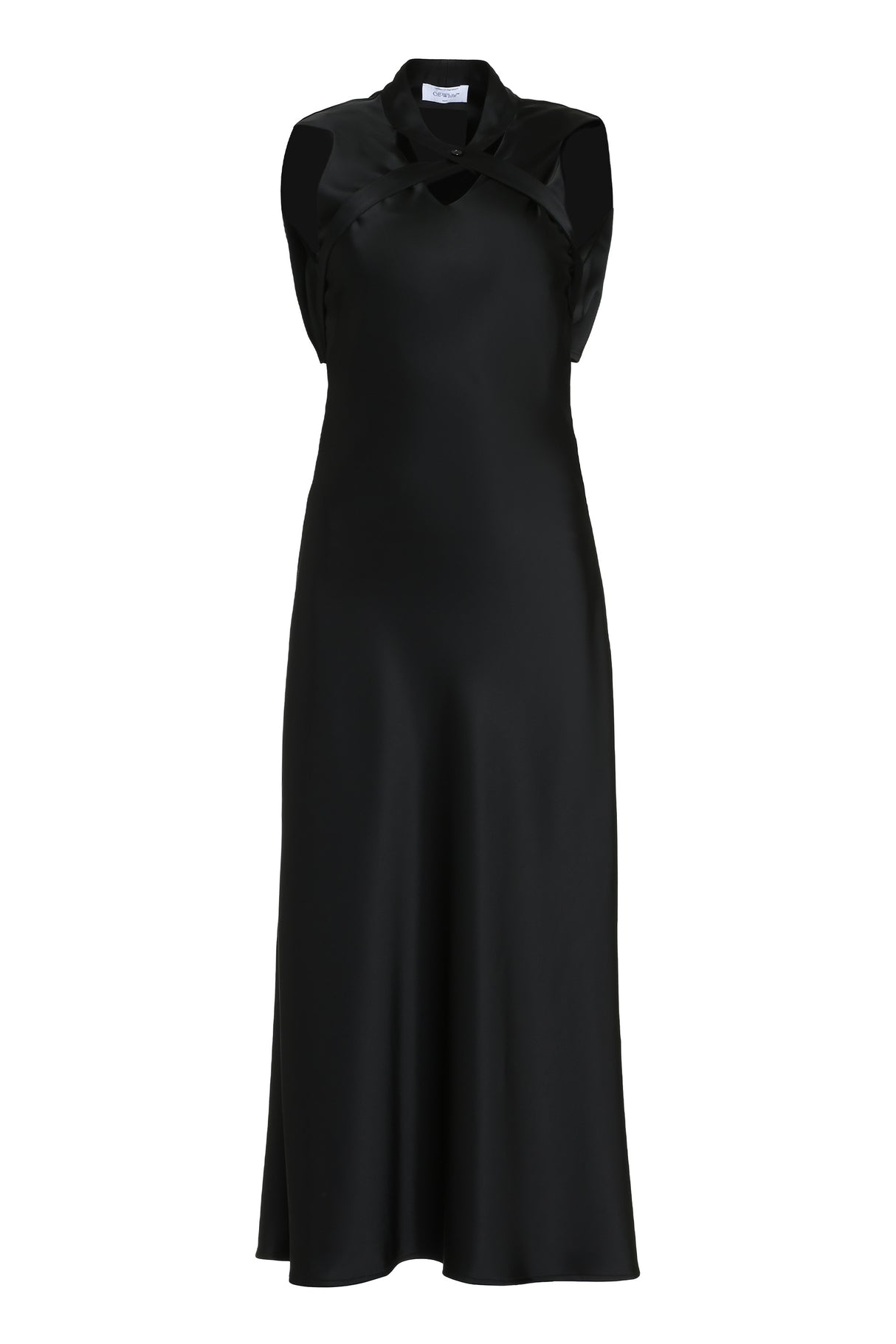 OFF-WHITE Black Satin Long Dress for Women