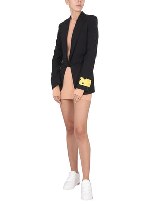 OFF-WHITE Peaked Lapel Wool Blend Jacket for Women