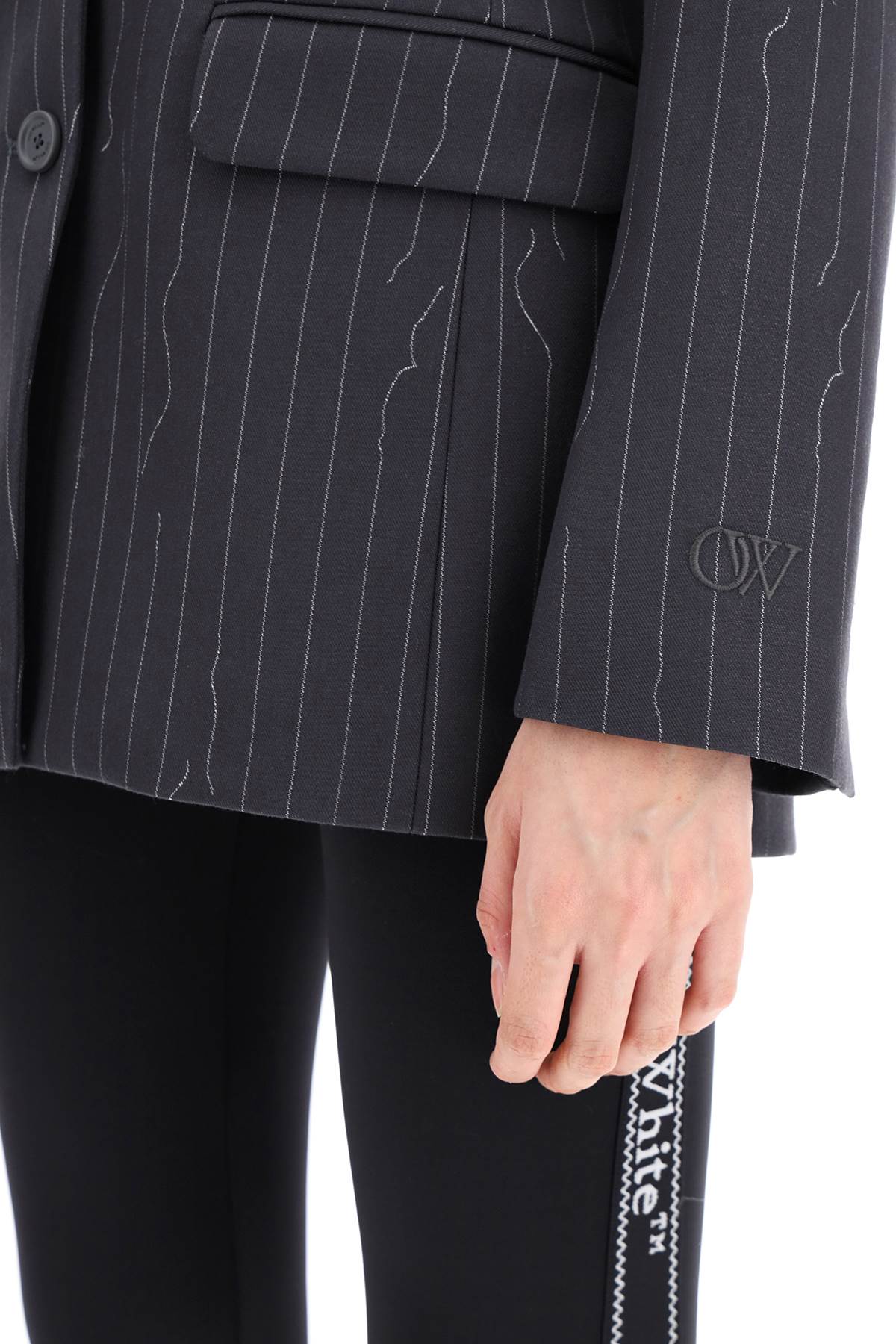 OFF-WHITE Tailored Grey Pinstripe Jacket