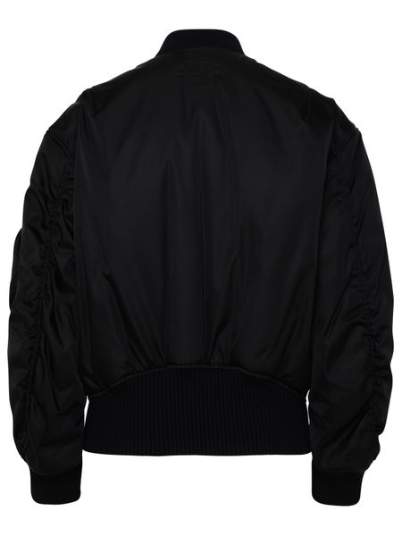 OFF-WHITE Black Wool Bomber Jacket for Women - FW23 Season