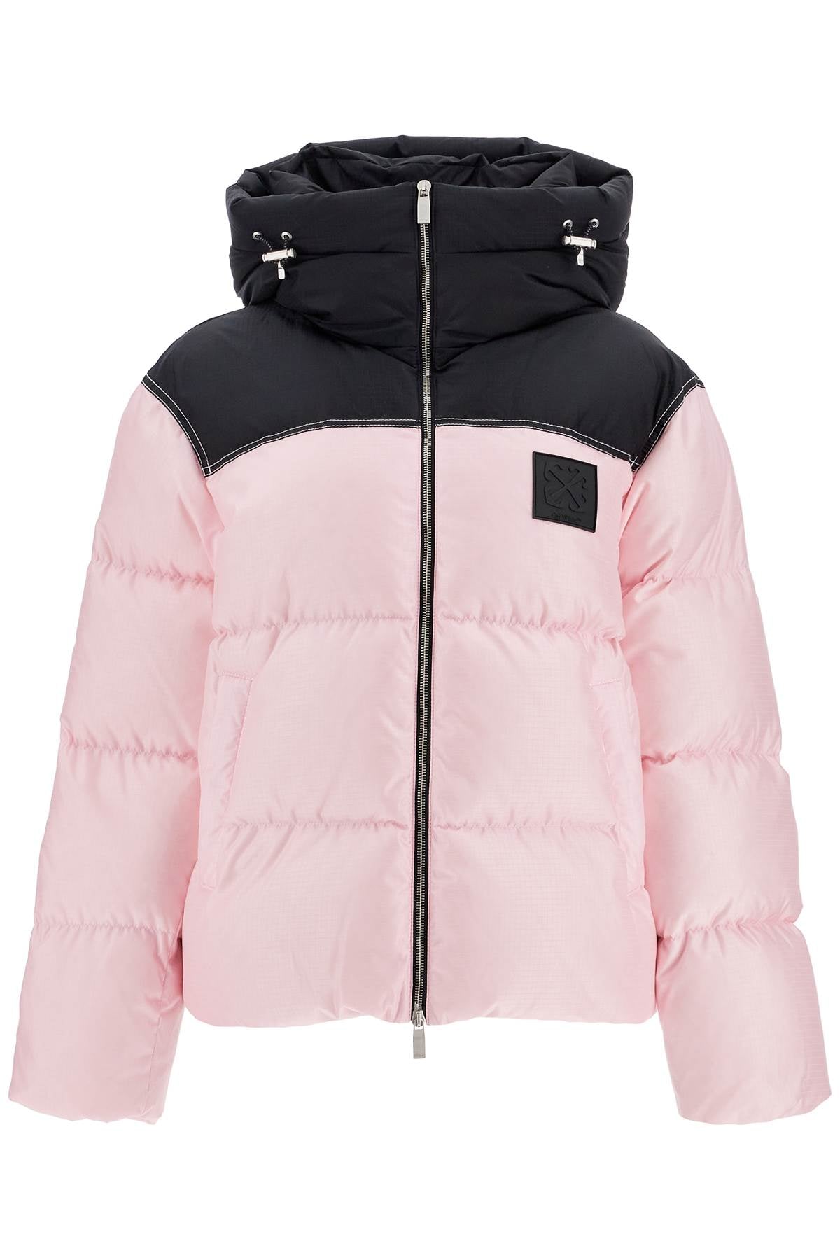 OFF-WHITE Color Block Quilted Down Jacket with Hood