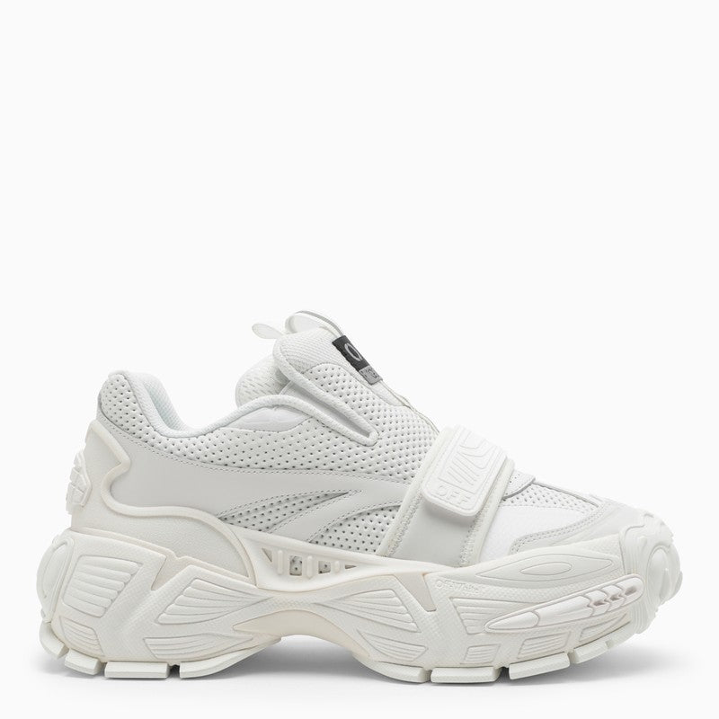 OFF-WHITE White Leather and Textile Low Top Trainer for Women