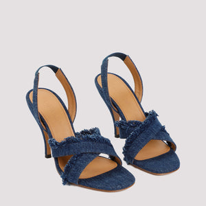 OFF-WHITE Curvy Heel Denim Sandal in Blue for Women – SS24 Collection