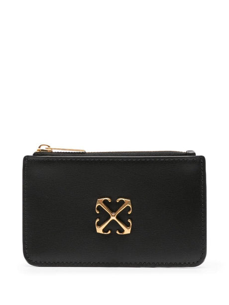 OFF-WHITE Black Logo Zip Wallet for Women - Fall/Winter 2024