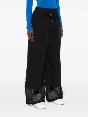 OFF-WHITE Crispy Black Wide Mesh Trousers for Women