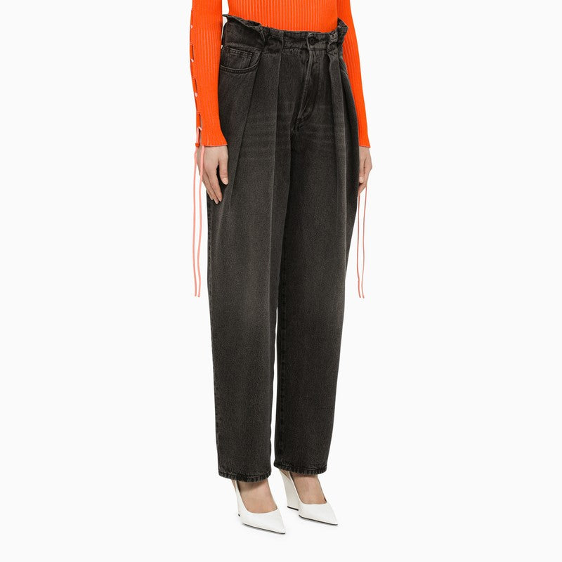 OFF-WHITE Black Washed Balloon Jeans for Women