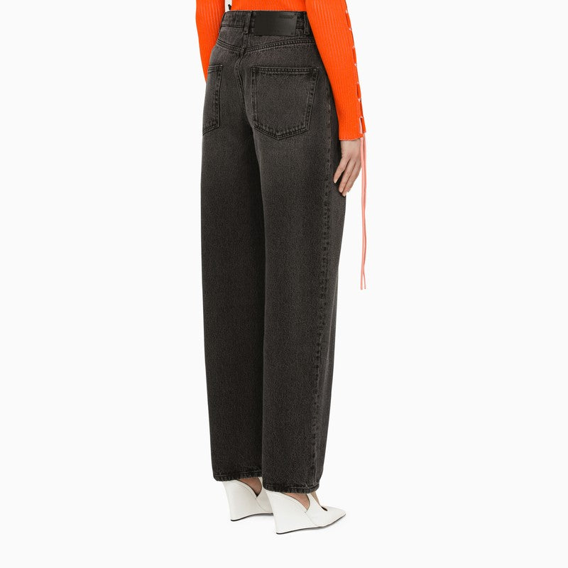 OFF-WHITE Black Washed Balloon Jeans for Women