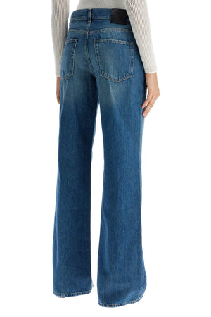 OFF-WHITE Chic Wide Leg Mid-Rise Jeans