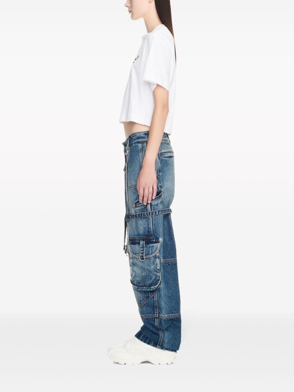 OFF-WHITE Blue Cargo Over Pants for Women - SS24 Collection