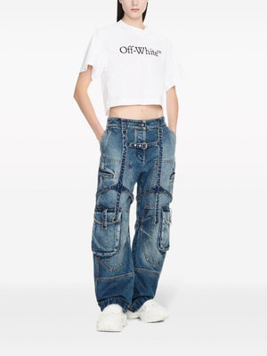 OFF-WHITE Blue Cargo Over Pants for Women - SS24 Collection