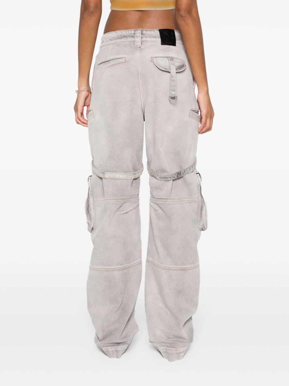 OFF-WHITE DéLAVé LILAC CARGO Jeans with Harness Details for Women