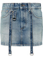 OFF-WHITE Vintage Blue Denim Cargo Mini Skirt for Women - SS24 Collection