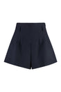 PRADA Wool Mini Shorts with Coordinated Belt