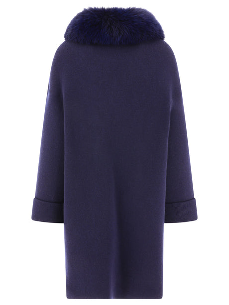 GIOVI Blue Wool and Cashmere Jacket for Women - FW23 Season Collection